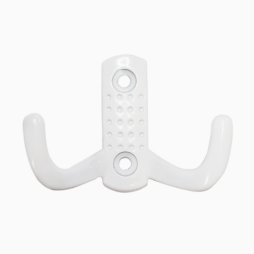 Крючок-вешалка №44 2-рожковый белый