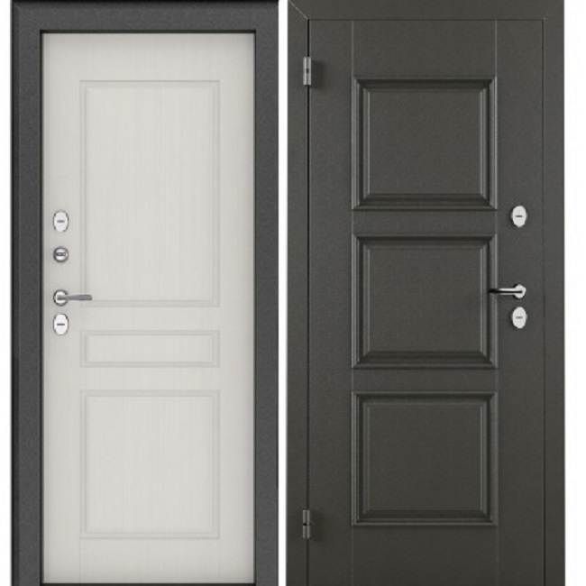 Дверь металлическая Норд 439 Рационалист Графит / Дуб шале снежный (терморазрыв) 2050х980-L левая