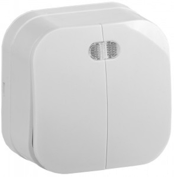 Выключатель "Glory" 2 ОП белый в сборе с индикатором Iek ВС20-2-1-ХБ (EVH21-K01-10)