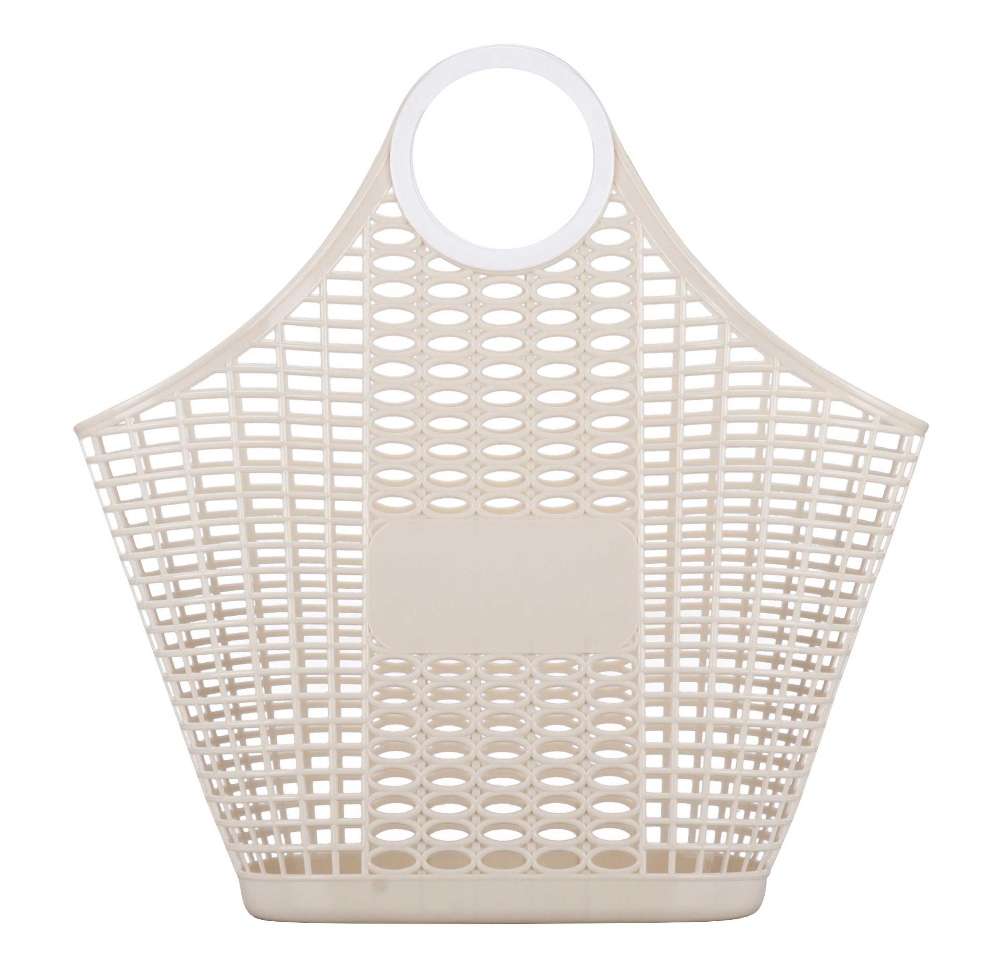 Корзина-сумка пласт. слоновая кость М6678