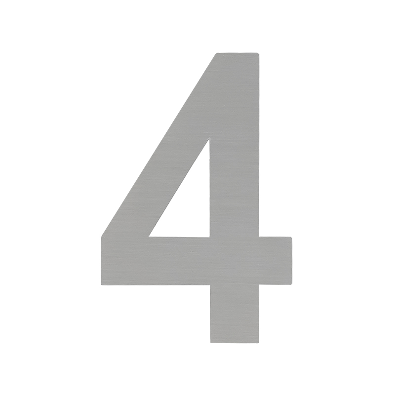 Цифра дверная Luxe "4" сталь самоклеющаяся 75мм сатин хром20158- купить в АПлайн