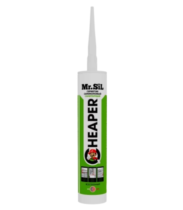 Герметик силиконовый санитарный Mr.Sil CHEAPER белый, RAL 9010 265мл /2500825008- купить в АПлайн