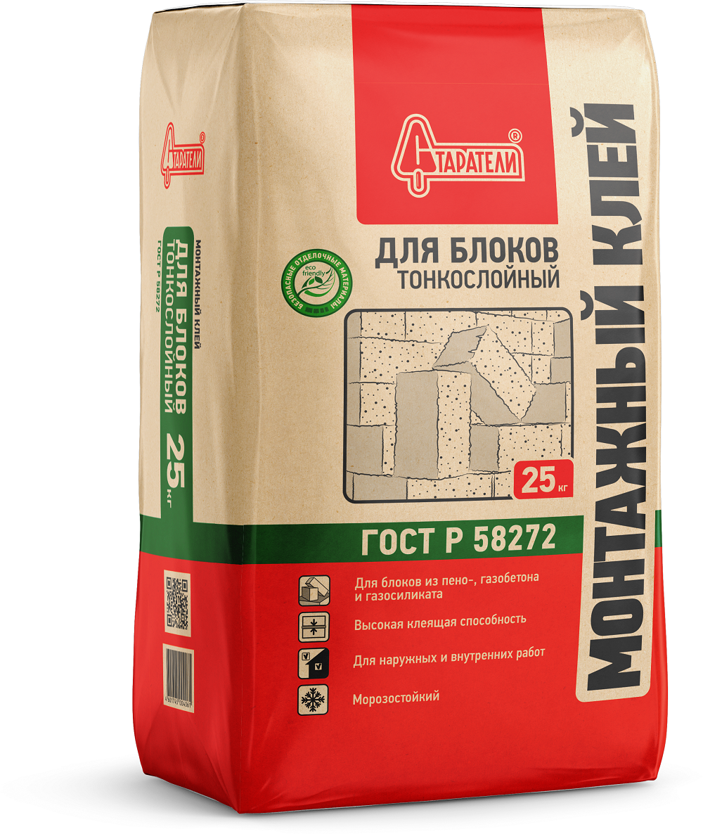 Клей "Старатели" Для блоков тонкослойный 25кг - 3277/3572 - купить в АПлайн