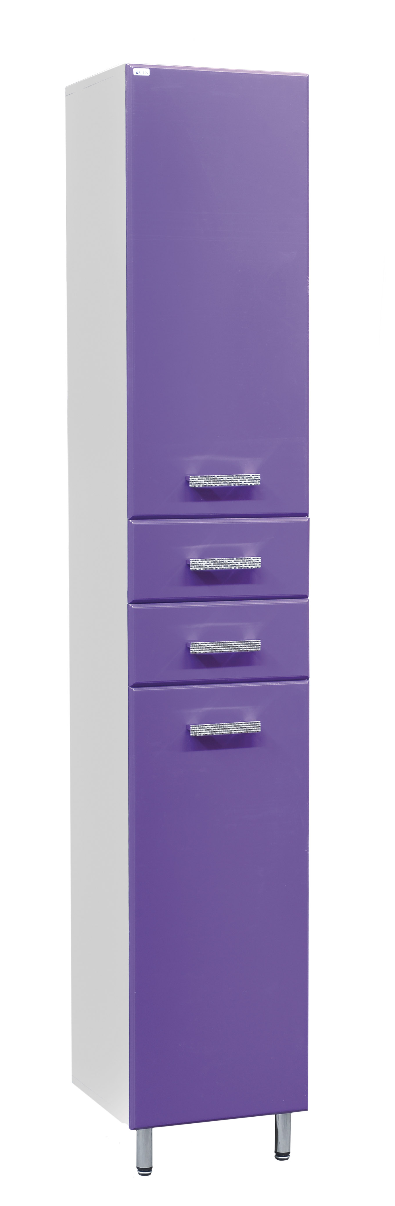 Пенал SANTREK HOME "Марта-30" фиолетовый 300х1900х350 мм с корзиной 2 двери, 2 ящика56504- купить в АПлайн