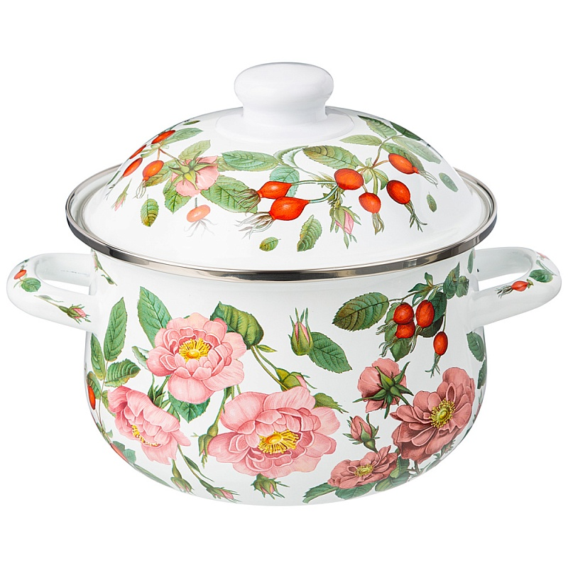Кастрюля эмал. Шиповник  2л 934-571 109642934-571 109642- купить в АПлайн