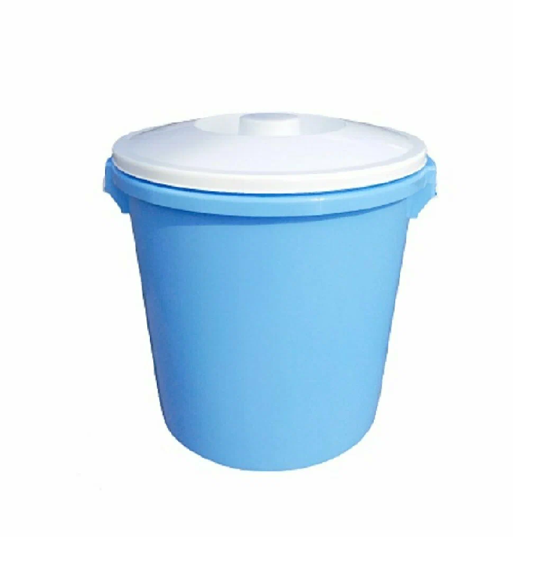 Бак пласт. 45л пищевой голубой с белой крышкой 10014511