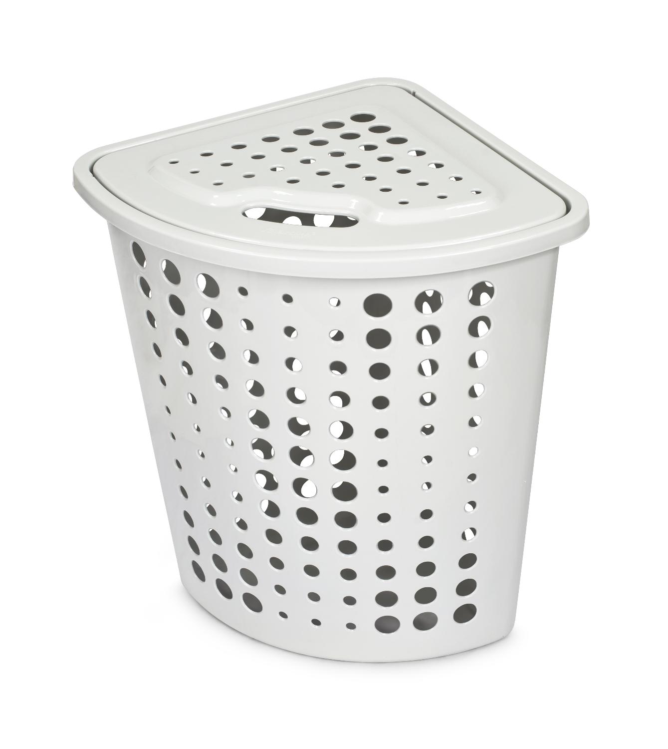 Корзина для белья пласт. Молетта 45л угловая светло-серая С705СЕР