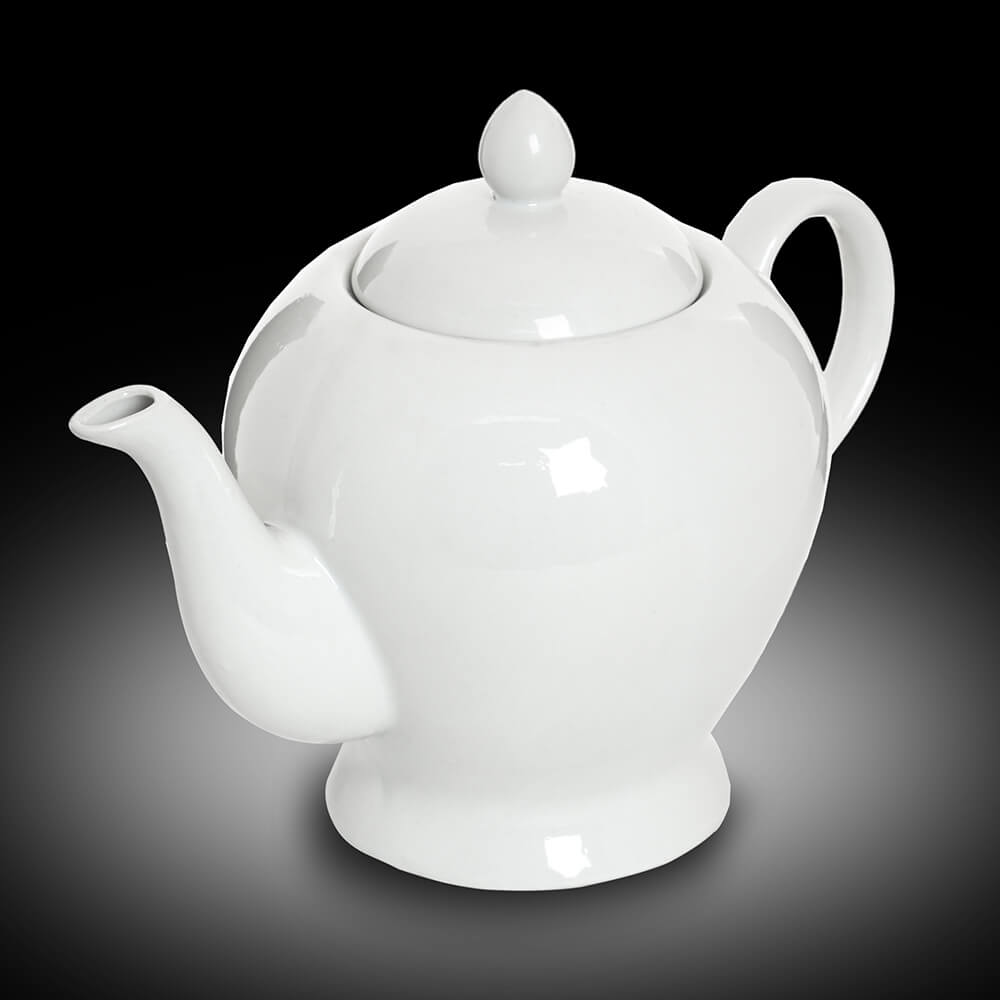 ЗАВАРОЧНЫЙ ЧАЙНИК ФАРФОР  С КРЫШКОЙ "БЕЛЬЕ" 1300МЛ 39390