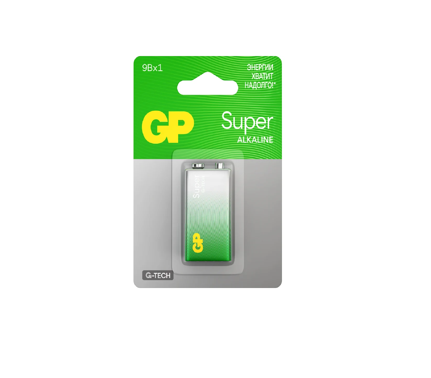 Элемент питания "крона" алкалиновый 1604A/6LR61/9V Super G-TECH GP