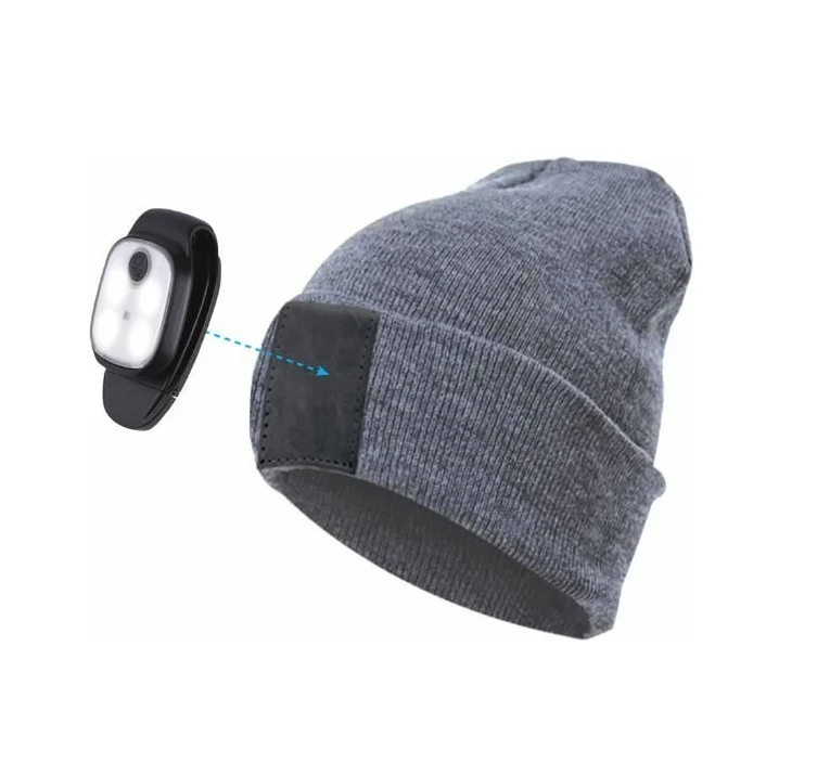 Фонарь-шапка КОСМОС серая KOCHat2_grey(съемная клипса для крепления) /169