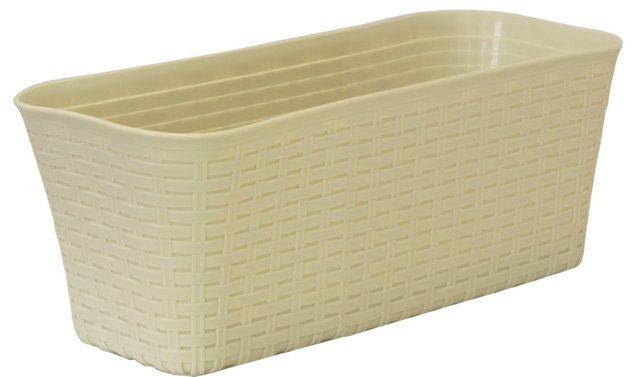 Ящик пласт. балконный ротанг белый 40см /М3225/М3225- купить в АПлайн