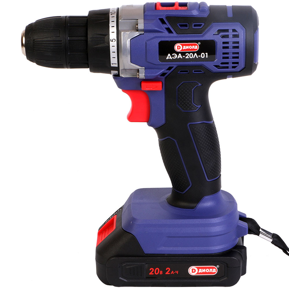 Дрель-шуруповерт аккумуляторная 20В, 36Нм, 2х2,0Ач Диолд ДЭА-20Л-01 10022159