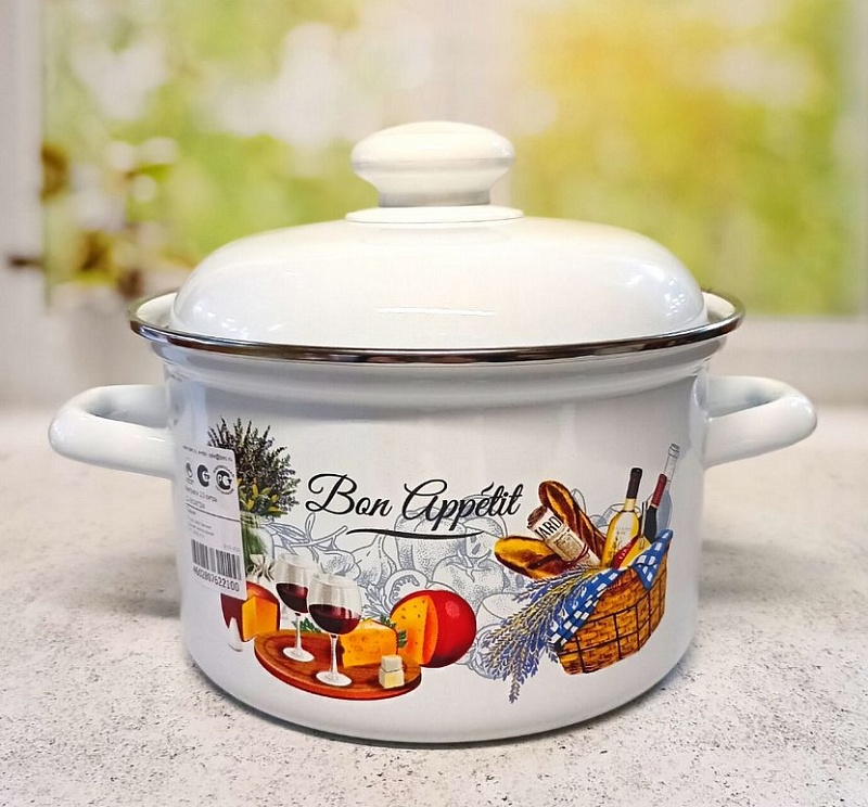 Кастрюля эмал. 2л Пикник цилиндрическая С-1610АП2/4