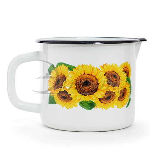 Кружка эмал. Подсолнухи 1.4л со сливным носиком ЭТ-75210