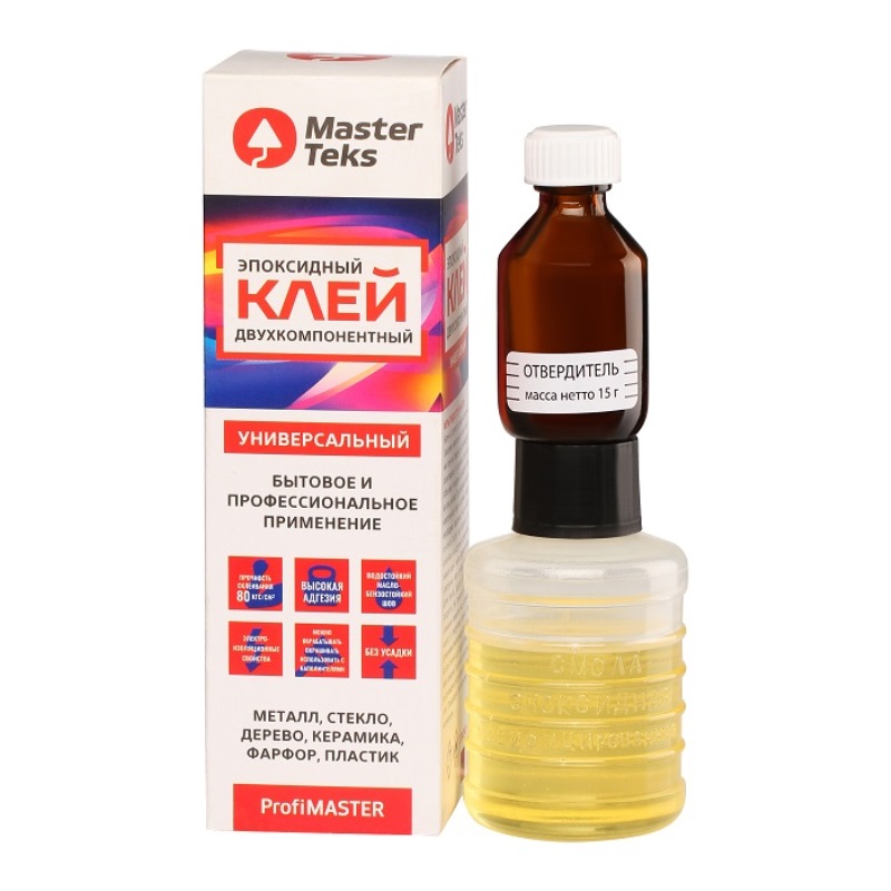 Клей эпоксидный MasterTeks PM двухкомпонентный универсальный 0,14кг  /9753228/