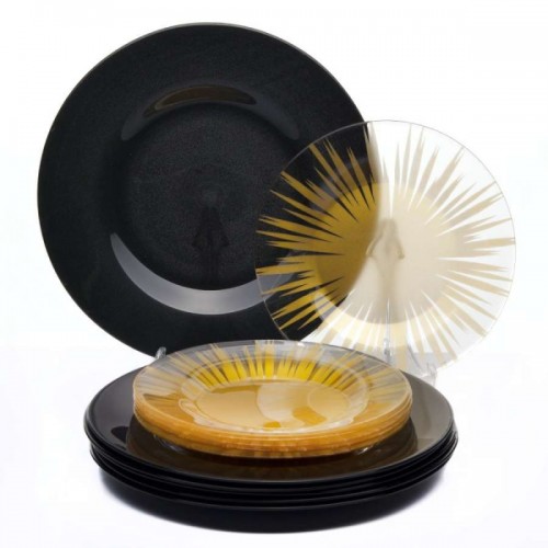 Набор тарелок стекл. Шарм 12шт солнце 96623BD1/95827BD9