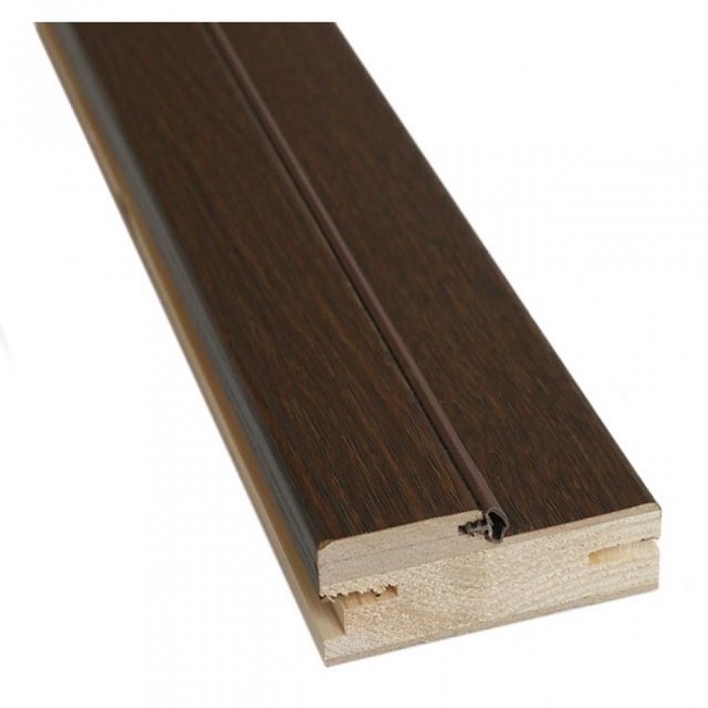 Коробка дверная квадратная МДФ с уплотнителем Дуб темный 26х70х2070 (к двери Мюнхен), Экошпон