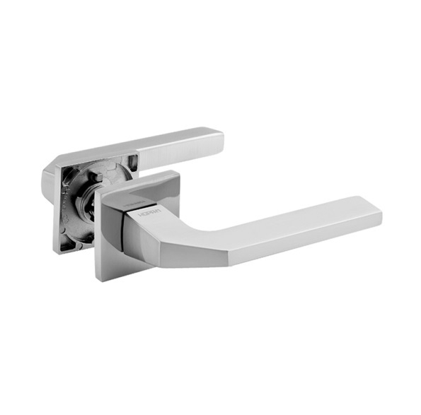 Ручка дверная на розетке НОРА-М Slim 143K (квадрат) хром