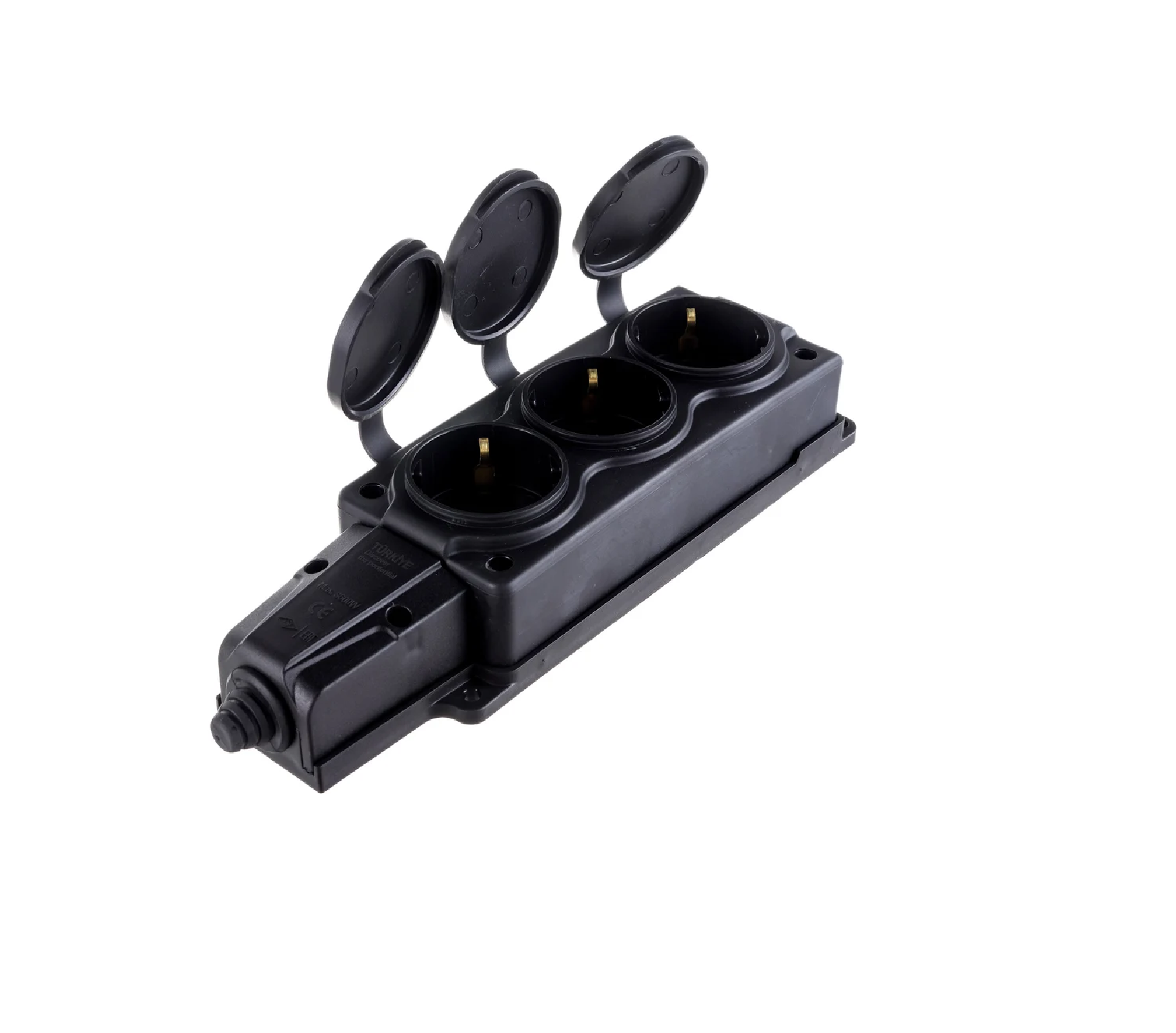 Колодка каучуковая 3 гнезда, заземл., черная с загл. 16А IP54 NE-AD ND4103ND4103- купить в АПлайн