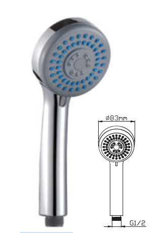 Лейка для душа GOTA ROCIO 3 режима 1/50 d83мм европодвес пластик