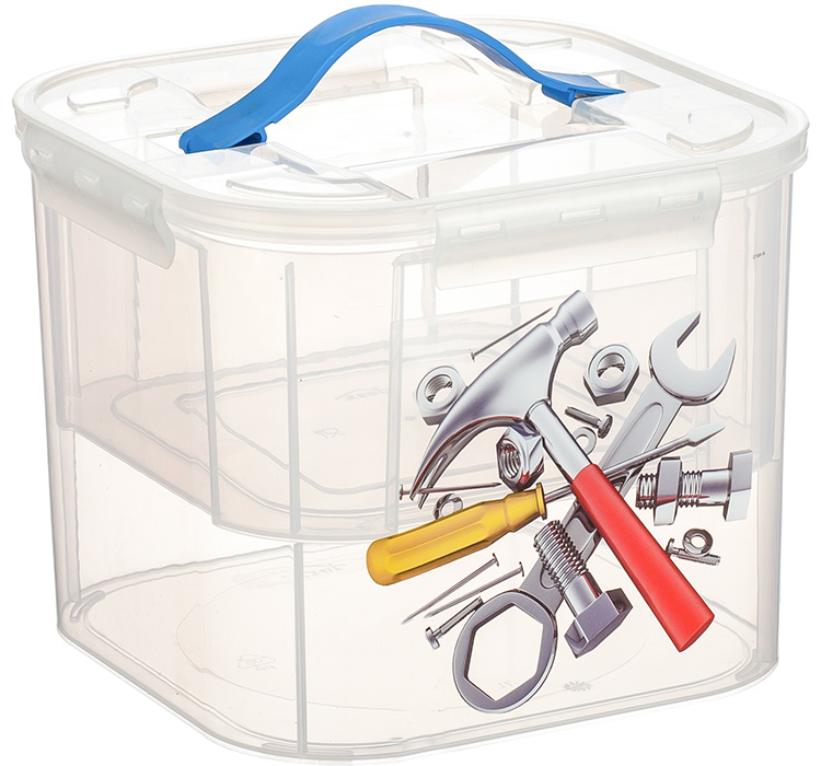 КОНТЕЙНЕР Д/ХРАНЕНИЯ "ДЕКО" С ВКЛАДЫШЕМ 7Л ИНСТРУМЕНТЫ /М2824/