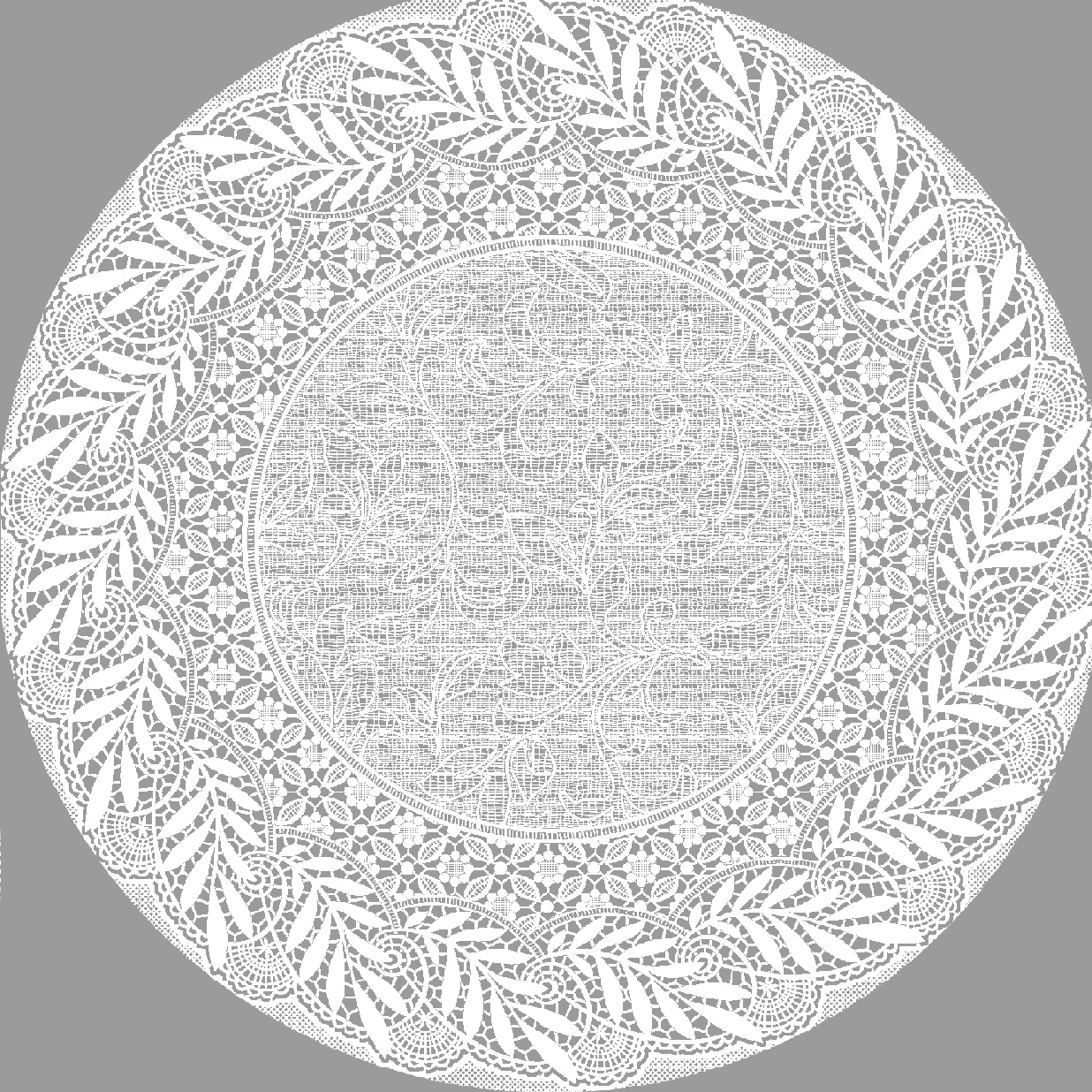 Салфетка GRACE ЛЕЙС круглая белая перламутровая 38х38см в ассорт.