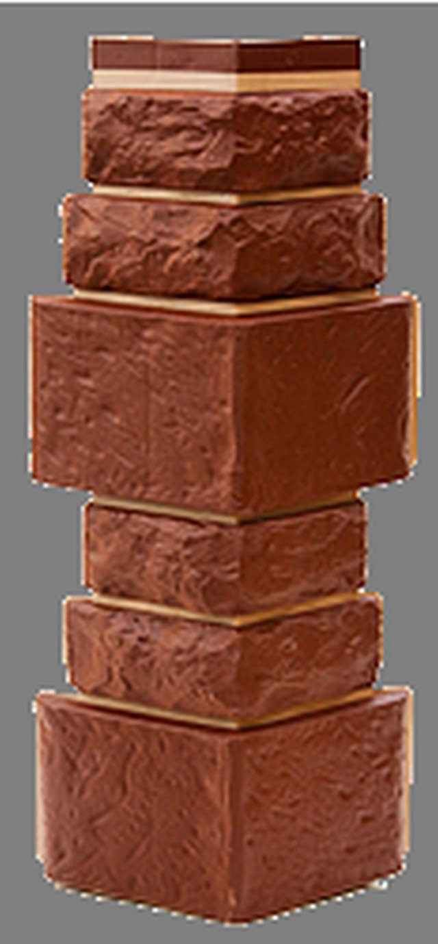 Угол наружный дк (коричневый 8016) 160х450мм для цокольного сайдинга