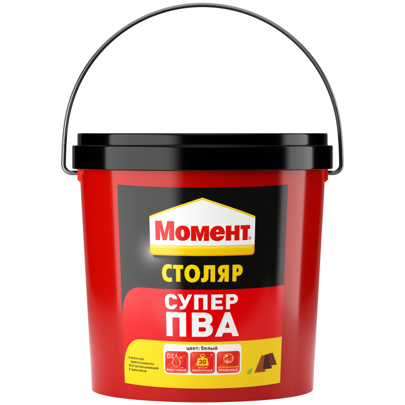 Клей ПВА МОМЕНТ СТОЛЯР SUPER PVA  класс "Д2" 3кг /600306/***