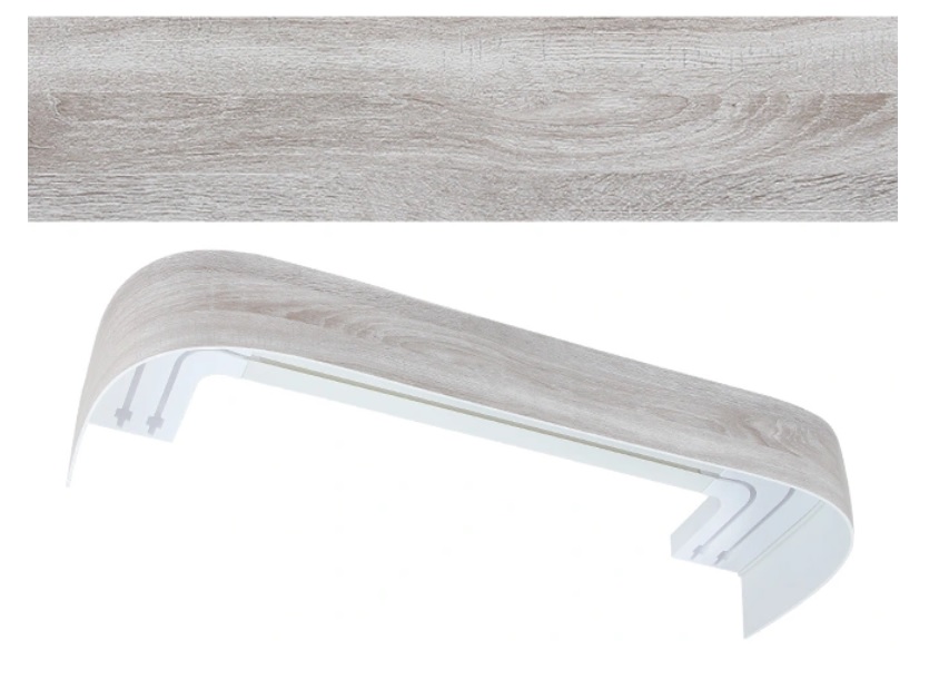 Карниз пластиковый 2-х рядный "Галант 7см" Дуб беленый 2П 3,0м