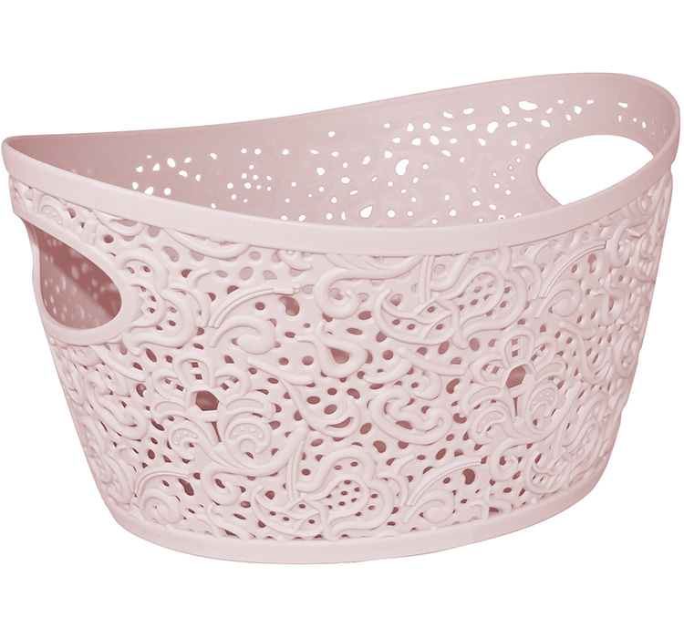 Корзина для хранения пласт. Кружево 3л чайная роза М2377