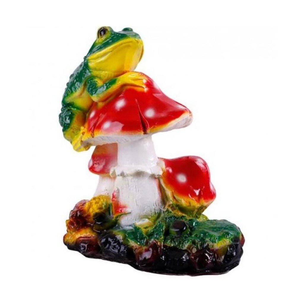 Фигура садовая гипс Три мухомора с лягушкой 270х250мм арт.13