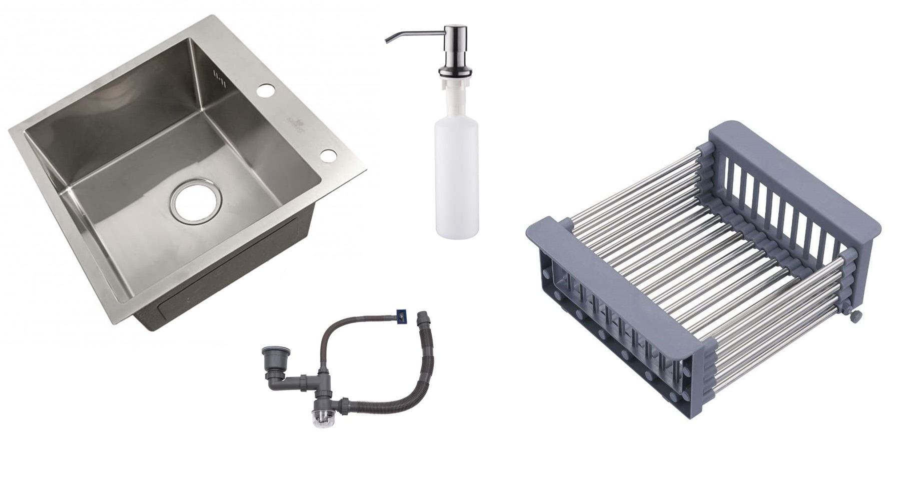 Мойка нержавеющая Zegor 50х50, Сатин (в компл.:дозатор,сифон,коландер) ML-5050ML-5050- купить в АПлайн