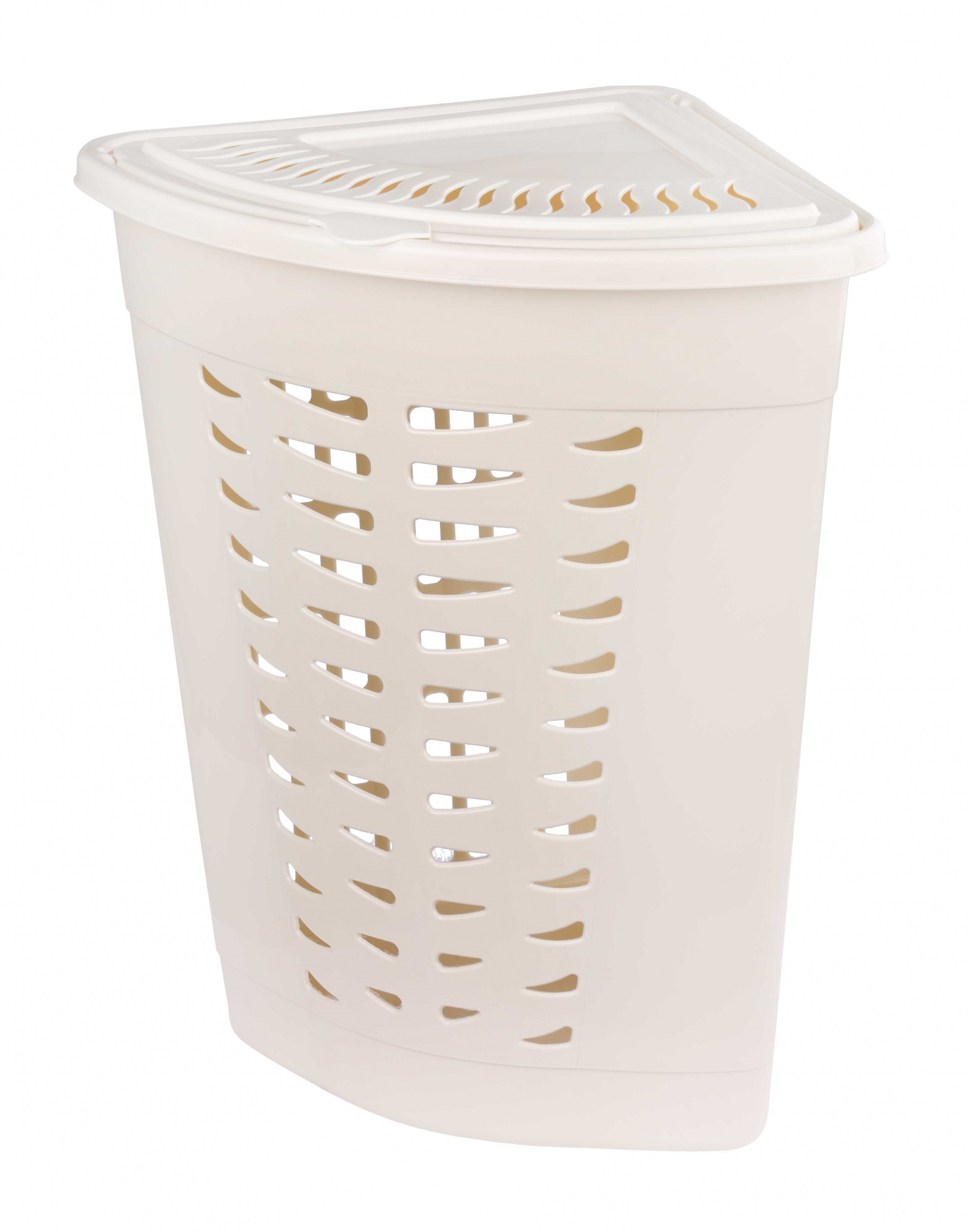 Корзина для белья пласт. 45л угловая слоновая кость М1364