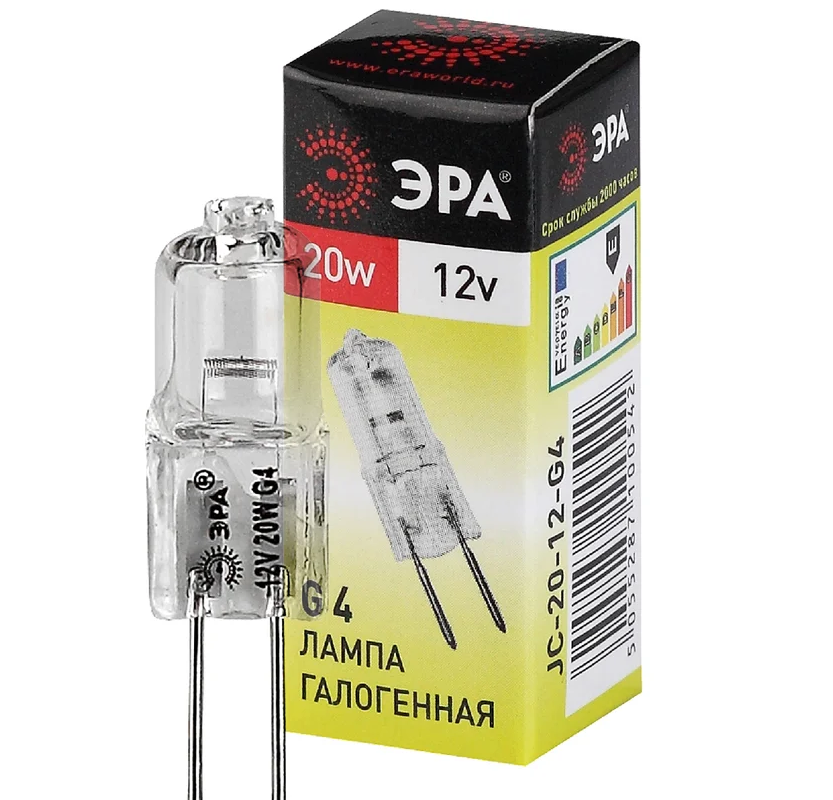 Лампа галогенная G4 ЭРА 12V 20W JC-20-12-G4 /542