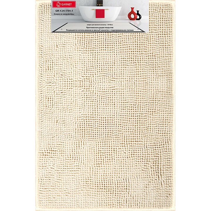 Коврик для ванной комнаты "Garnet" из микрофибры  50х80 см GR-YJH-1701-1 (12/1)69193- купить в АПлайн