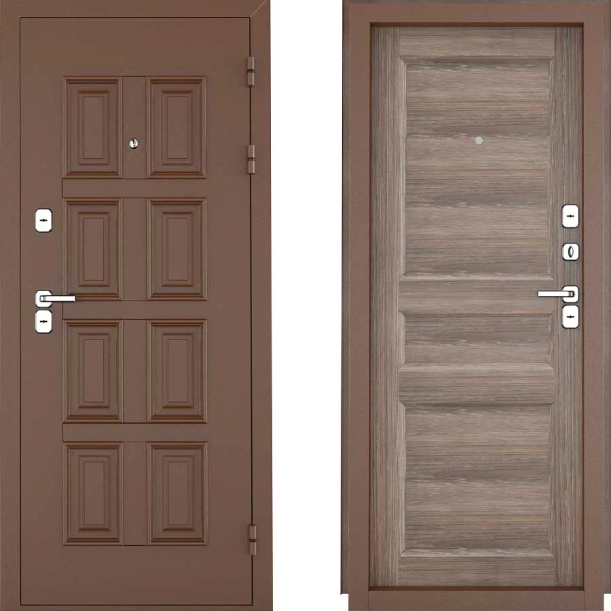 Дверь металлическая Винтер-100 2050х880 L (терморазрыв) Дуб Шале мореный, левая 