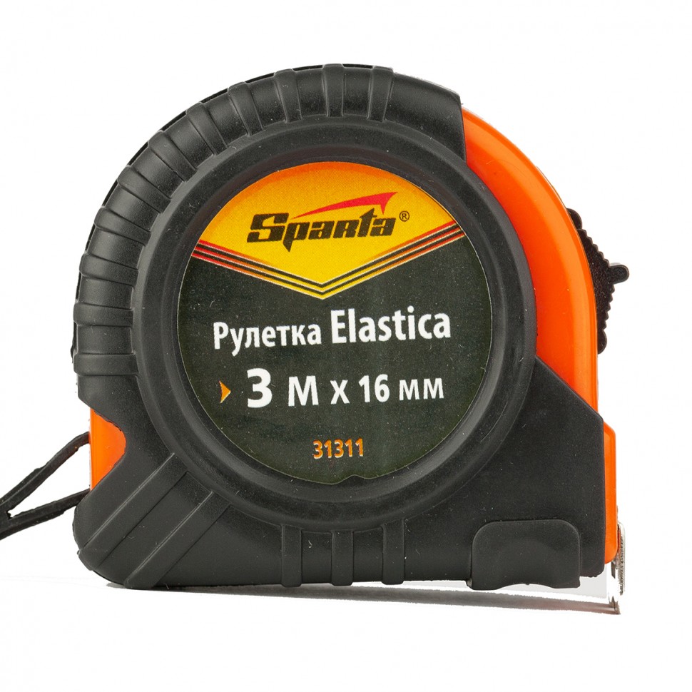 Рулетка 3мх16мм обрезиненный корпус Elastica Sparta 31311