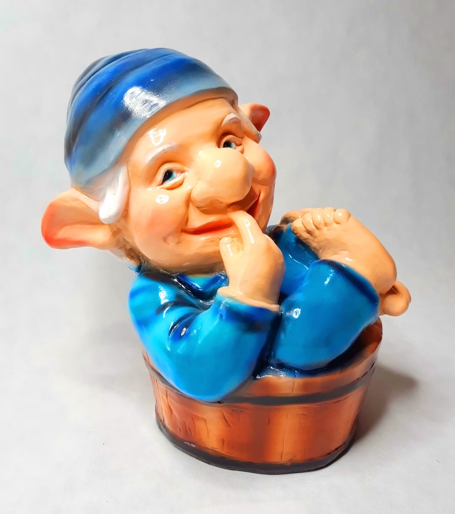 Фигура садовая гипс Тролль в тазике 420х450мм арт.367