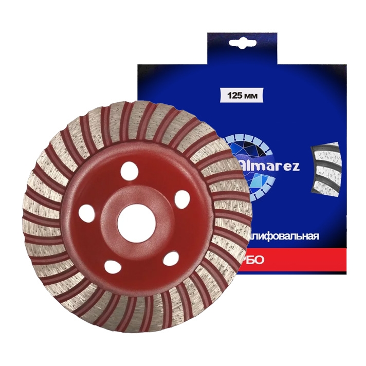 Чашка шлиф. алмазная турбо 125х22,23мм ALMAREZ 303312