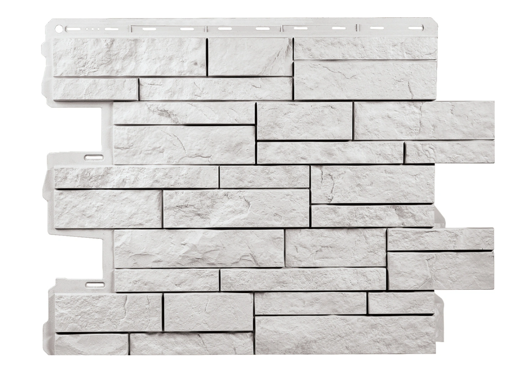 Фасадная панель "Альта Профиль" Шотландия Эко белый 0,79х0,59м / 0,46м2