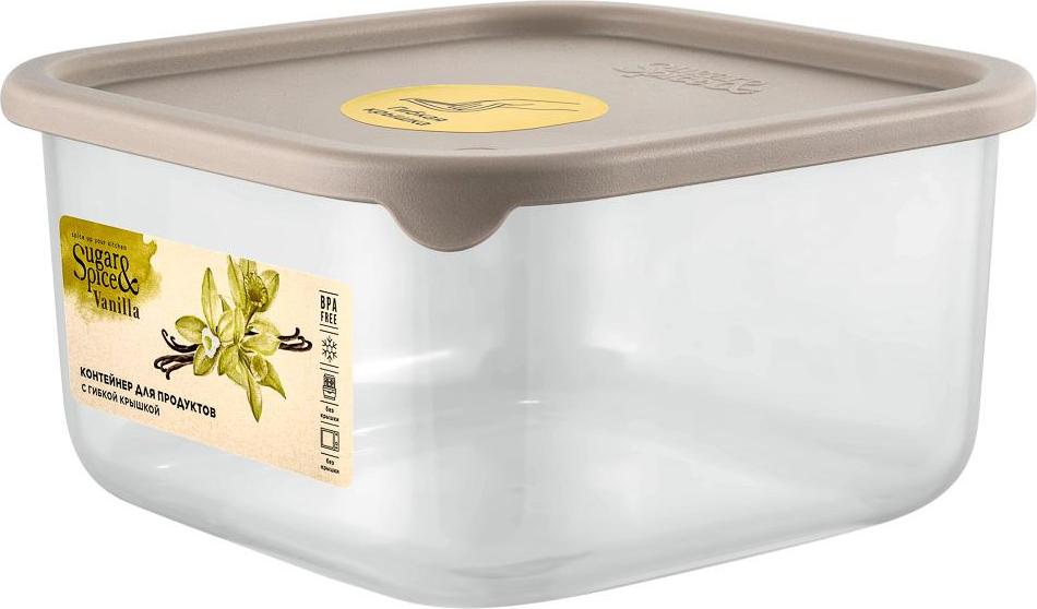 Контейнер для продуктов пласт. Ваниль 0,8л с гибкой крышкой латте SE168010005SE168010005- купить в АПлайн