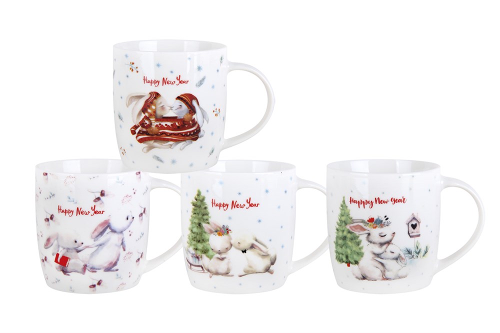 Кружка керам. Зимняя сказка  бочка 350мл NY23nbWF