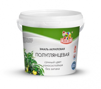 Эмаль акриловая полуглянцевая OLEСOLOR черный 0,8кг