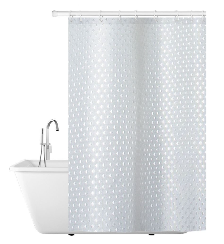 Штора для ванной комнаты "САНАКС" Белая двойная тканевая 2 шт 180х120см арт.0002