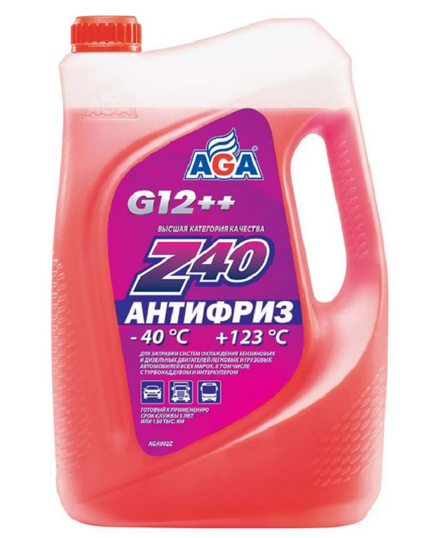 Антифриз AGA Z40 -40C G12 красный 5кг AGA002Z- купить в АПлайн