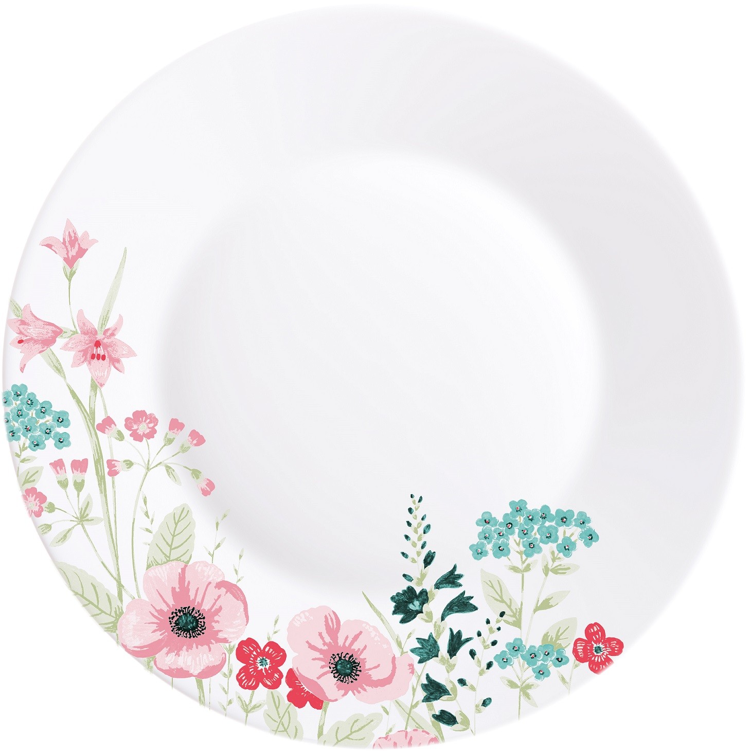 Тарелка стекл. столовая мелкая luminarc roze pompon, d=25см n1264