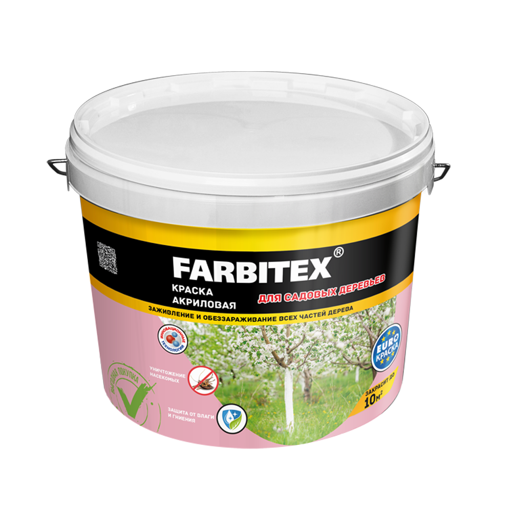 Краска в/д FARBITEX для садовых деревьев 1,2кг4300007082- купить в АПлайн
