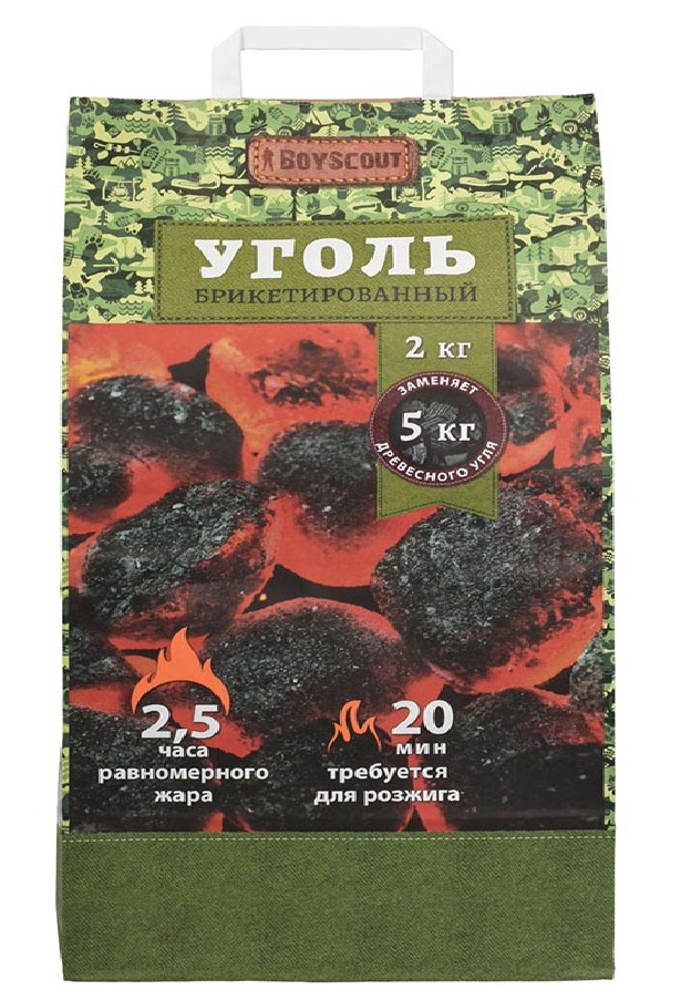 Уголь древесный брикетированный 2кг 6105961059- купить в АПлайн