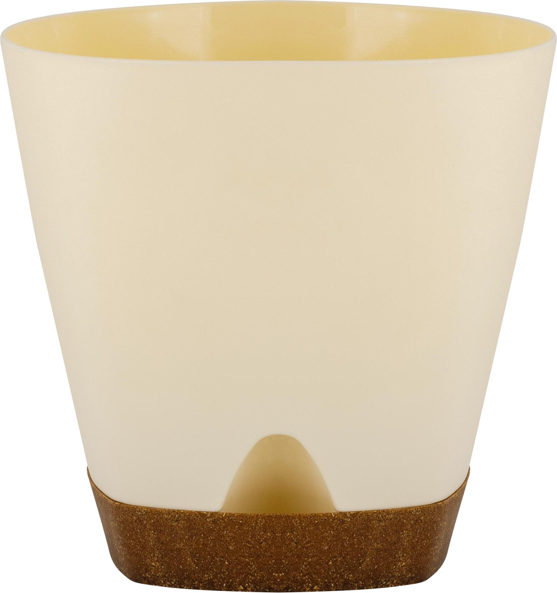 Горшок для цветов пласт. WOOD 170мм 2,5л сливочный/бук  IG610010001