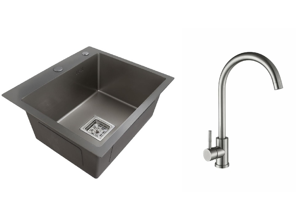 Мойка нержавеющая Golden Fox 3мм 500*500, сатин + Смеситель АНТЕЙ для кухни 17752/511514-ANT